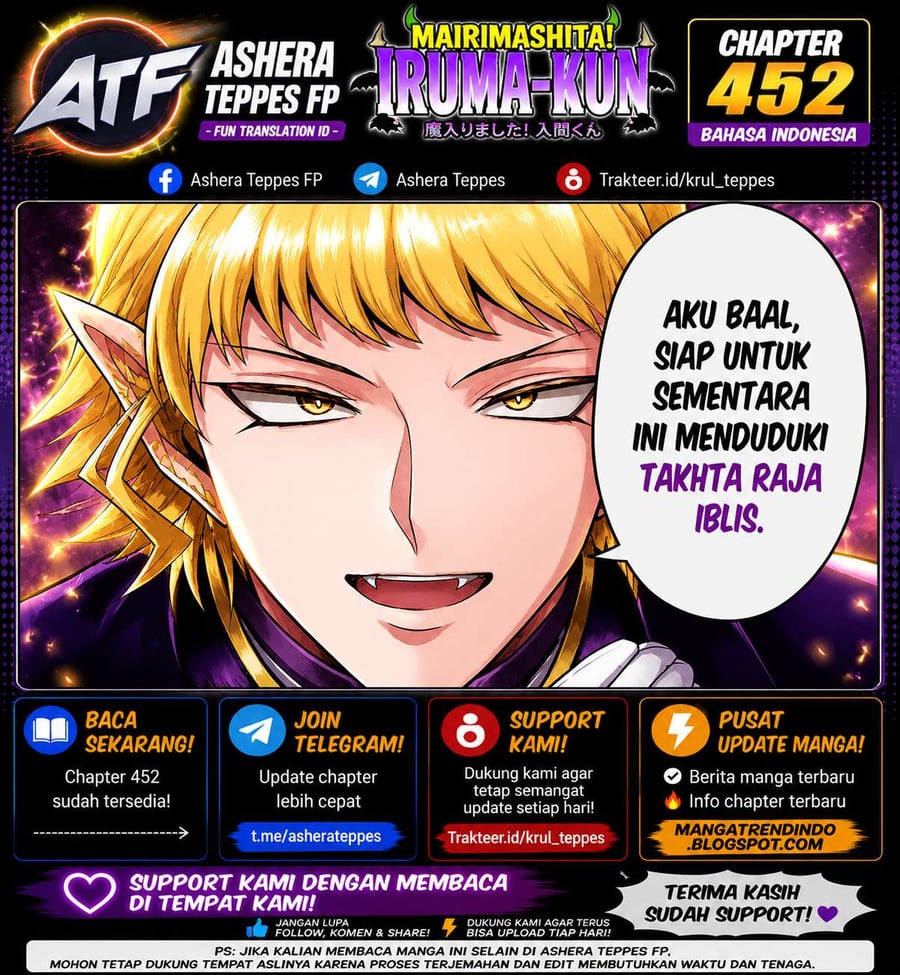 Mairimashita! Iruma-kun Chapter 452 - halaman 1